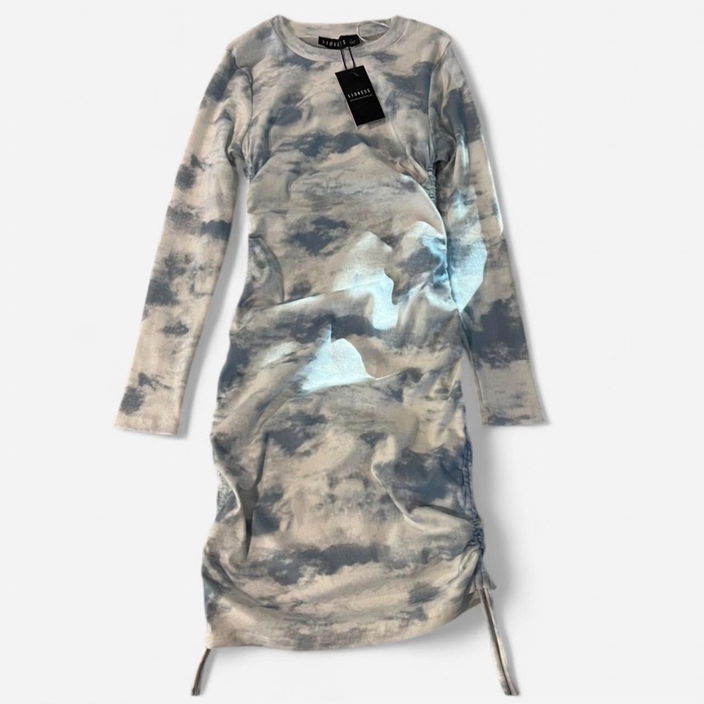 Lioness Cloudy Blue and White Long Sleeve Dress